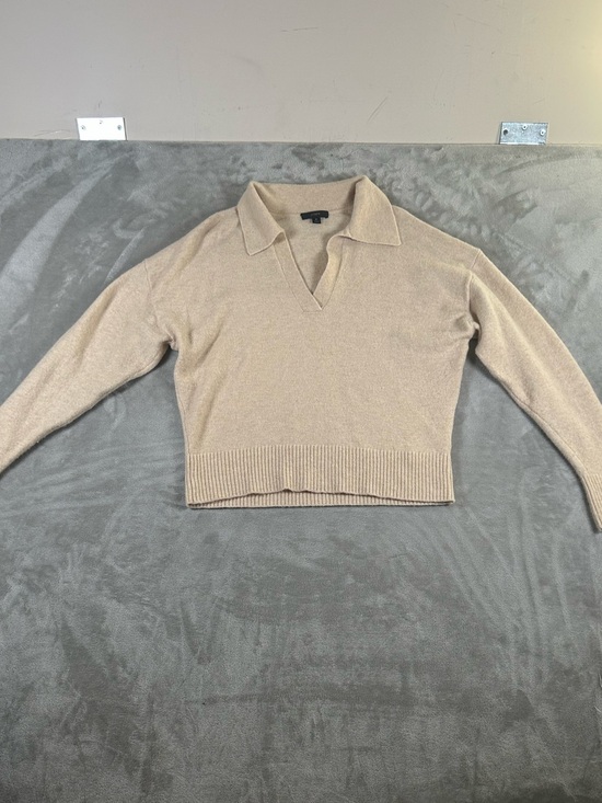 J. Crew Sweaters - J.Crew Cropped Collared V-Neck Sweater in Beige